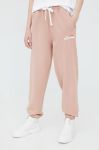 Бавовняні спортивні штани Ellesse жіночі колір рожевий з аплікацією SGM13150-BROWN Бавовняні спортивні штани Ellesse жіночі колір рожевий з аплікацією SGM13150-BROWN