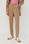 Штани Bruuns Bazaar жіночі колір бежевий фасон сигарети висока посадка Штани Bruuns Bazaar жіночі колір бежевий фасон сигарети висока посадка