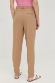 Штани Bruuns Bazaar жіночі колір бежевий фасон сигарети висока посадка Штани Bruuns Bazaar жіночі колір бежевий фасон сигарети висока посадка