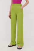 Штани Patrizia Pepe жіночі колір зелений пряме висока посадка Штани Patrizia Pepe жіночі колір зелений пряме висока посадка