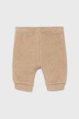 Дитячі бавовняні штани United Colors of Benetton колір бежевий однотонні