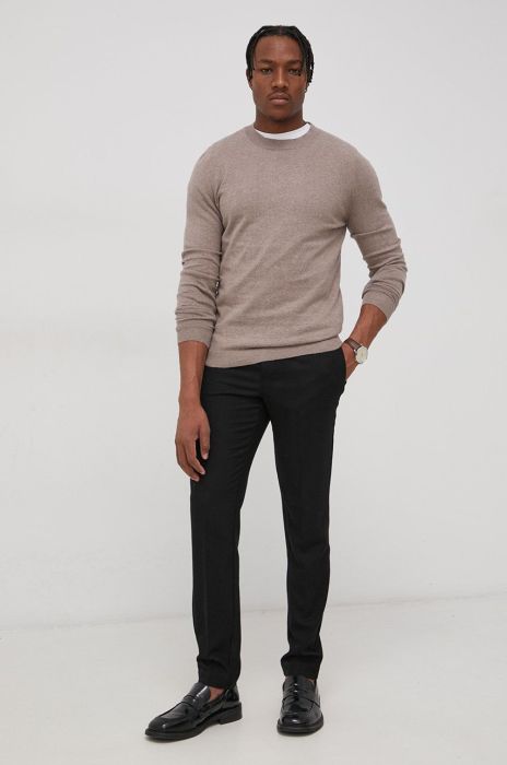 Вовняні штани Bruuns Bazaar чоловічі колір чорний облягаючі