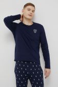 Бавовняна піжама Polo Ralph Lauren колір синій з принтом Бавовняна піжама Polo Ralph Lauren колір синій з принтом