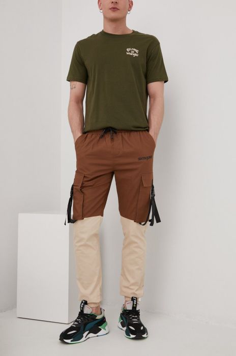 Бавовняні штани Sixth June чоловічі колір бежевий фасон jogger Бавовняні штани Sixth June чоловічі колір бежевий фасон jogger