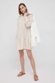 Бавовняна сукня Y.A.S колір бежевий mini розкльошена