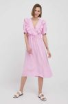 Сукня Y.A.S колір рожевий midi розкльошена