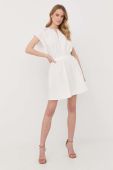 Бавовняна сукня Twinset колір білий mini розкльошена