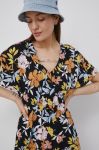 Сукня Roxy колір чорний midi розкльошена