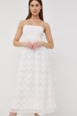 Сукня Bardot колір білий midi розкльошена (2349163)