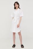 Бавовняна сукня BOSS колір білий mini пряма