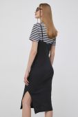 Бавовняна сукня Champion 115227 колір чорний midi облягаюча 115227-KK001