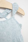 Дитяча льняна сукня United Colors of Benetton midi розкльошена колір блакитний (2323940)