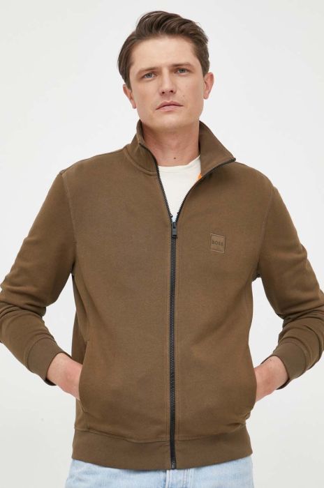 Бавовняна кофта BOSS BOSS CASUAL чоловіча колір сірий однотонна (3308137) Бавовняна кофта BOSS BOSS CASUAL чоловіча колір сірий однотонна (3308137)