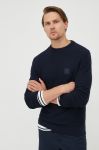 Светр з домішкою кашеміру BOSS Boss Casual чоловічий колір синій легкий Светр з домішкою кашеміру BOSS Boss Casual чоловічий колір синій легкий