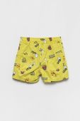 Дитячі бавовняні шорти United Colors of Benetton колір жовтий регульована талія (2456100)