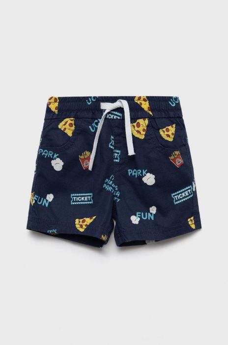 Дитячі бавовняні шорти United Colors of Benetton колір синій регульована талія (2456086)