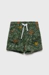 Дитячі бавовняні шорти United Colors of Benetton колір зелений регульована талія (2456093)