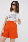 Шорти Noisy May жіночі колір помаранчевий однотонні висока посадка Шорти Noisy May жіночі колір помаранчевий однотонні висока посадка