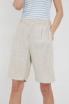 Шорти з домішкою льону Vero Moda жіночі колір бежевий однотонні висока посадка (2281186) Шорти з домішкою льону Vero Moda жіночі колір бежевий однотонні висока посадка (2281186)