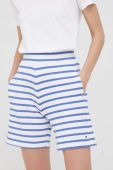 Шорти Tommy Hilfiger жіночі візерунок висока посадка колір блакитний