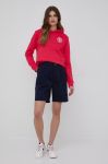 Шорти Tommy Hilfiger жіночі колір синій однотонні висока посадка (2103192) Шорти Tommy Hilfiger жіночі колір синій однотонні висока посадка (2103192)