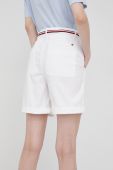 Шорти Tommy Hilfiger жіночі колір білий однотонні середня посадка (2134649)