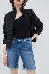 Джинсові шорти Tommy Jeans Bf0231 жіночі однотонні висока посадка колір блакитний Джинсові шорти Tommy Jeans Bf0231 жіночі однотонні висока посадка колір блакитний
