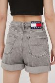Джинсові шорти Tommy Jeans Bf6172 жіночі колір сірий однотонні висока посадка