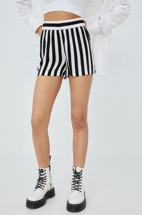 Шорти JDY жіночі колір чорний візерунок висока посадка Шорти JDY жіночі колір чорний візерунок висока посадка