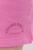Бавовняні шорти Young Poets Society жіночі колір рожевий однотонні висока посадка