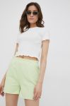 Шорти Noisy May жіночі колір зелений однотонні висока посадка Шорти Noisy May жіночі колір зелений однотонні висока посадка
