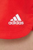 Спортивні шорти adidas Performance HD9588 жіночі колір червоний однотонні висока посадка Спортивні шорти adidas Performance HD9588 жіночі колір червоний однотонні висока посадка