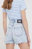 Джинсові шорти Dr. Denim жіночі однотонні висока посадка колір блакитний (2334141)