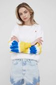 Джинсові шорти Pepe Jeans Rachel Short Tie Dye жіночі візерунок висока посадка колір блакитний