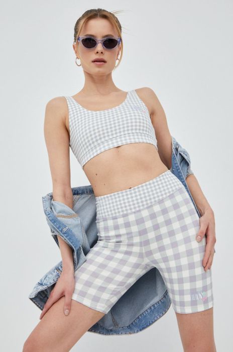 Шорти Vans жіночі колір фіолетовий візерунок висока посадка (2364194)