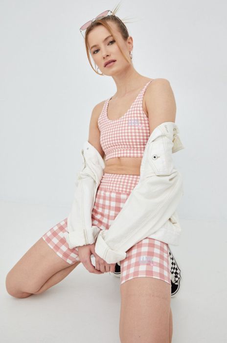 Шорти Vans жіночі колір помаранчевий візерунок висока посадка (2364202)