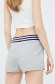 Шорти Superdry жіночі колір сірий з аплікацією висока посадка