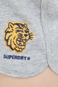 Шорти Superdry жіночі колір сірий з аплікацією висока посадка