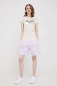 Бавовняні шорти United Colors of Benetton жіночі колір фіолетовий однотонні висока посадка