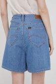 Джинсові шорти Lee жіночі  висока посадка колір блакитний