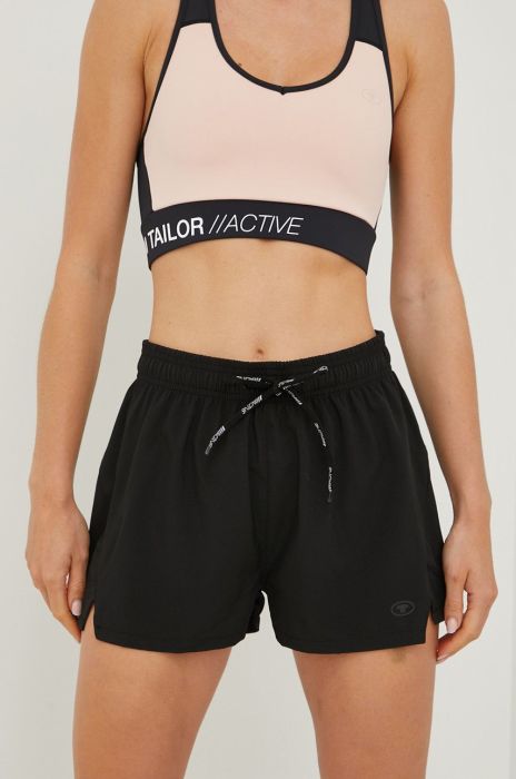 Шорти Tom Tailor жіночі колір чорний однотонні висока посадка