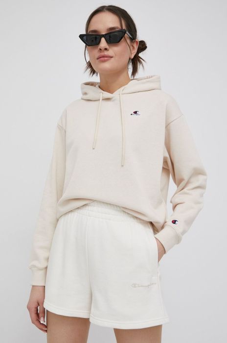Шорти Champion 115065 жіночі колір бежевий з аплікацією висока посадка