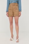 Шорти Morgan жіночі колір бежевий однотонні висока посадка (2437442) Шорти Morgan жіночі колір бежевий однотонні висока посадка (2437442)