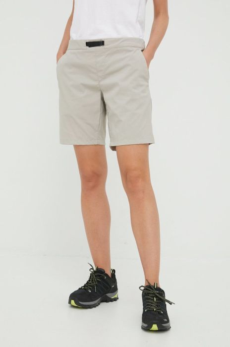 Шорти outdoor Houdini Wadi жіночі колір бежевий однотонні середня посадка