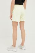 Бавовняні шорти Dkny жіночі колір жовтий візерунок висока посадка