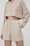 Шорти Sixth June жіночі колір бежевий однотонні висока посадка Шорти Sixth June жіночі колір бежевий однотонні висока посадка