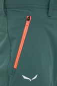 Шорти outdoor Salewa Talvena жіночі колір зелений однотонні середня посадка