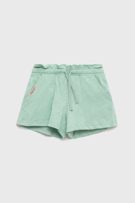 Дитячі бавовняні шорти United Colors of Benetton колір зелений однотонні (2393593) Дитячі бавовняні шорти United Colors of Benetton колір зелений однотонні (2393593)