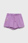 Дитячі бавовняні шорти United Colors of Benetton колір фіолетовий однотонні (2393571)