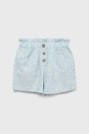 Дитячі лляні шорти United Colors of Benetton візерунок колір блакитний